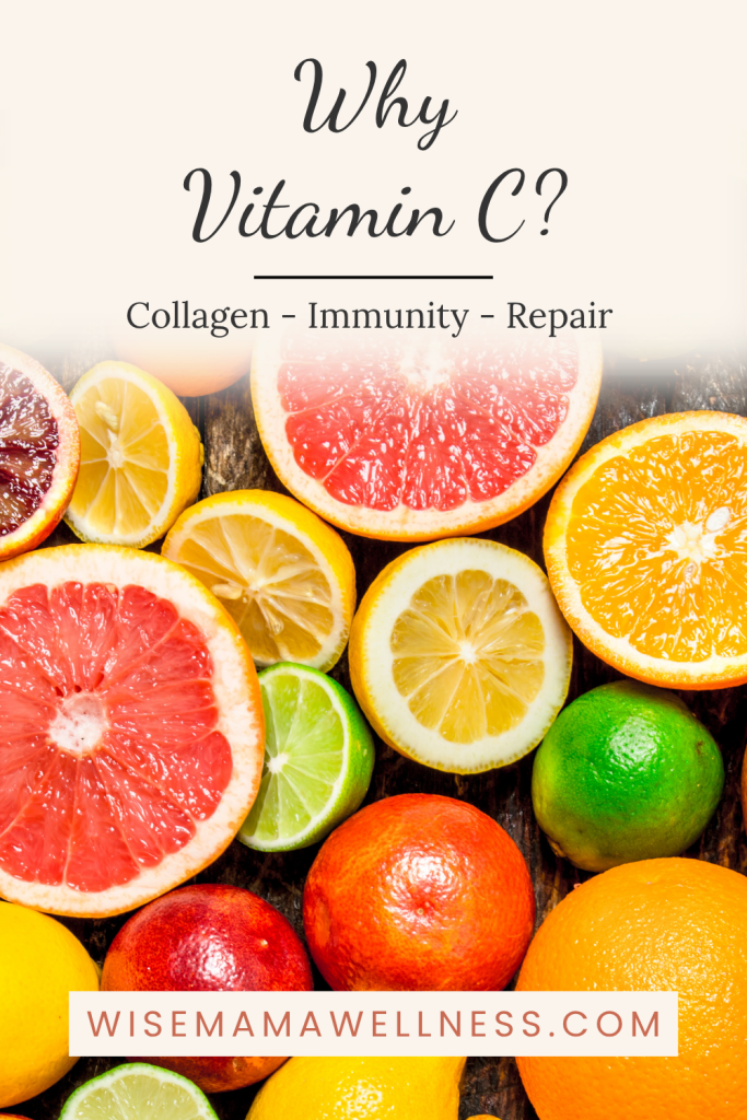 Assorted citrus fruits illustrating why vitamin C is essential for collagen, immunity, and tissue repair