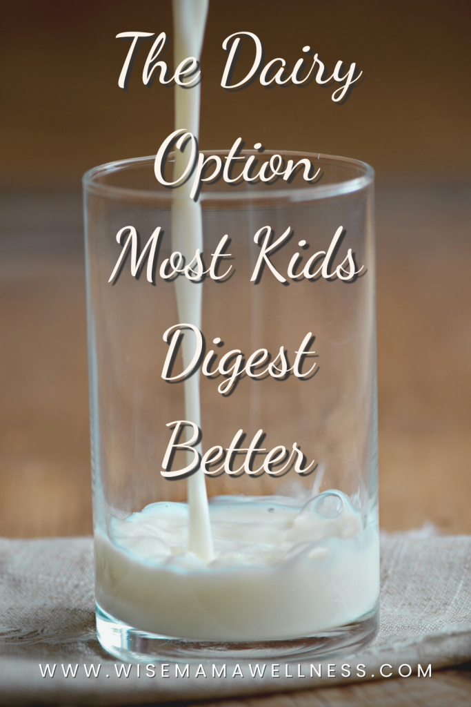 Milk being poured into a clear glass to illustrate easy digestion of A2 dairy such as goat milk
