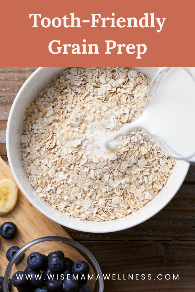 Soaked oats being prepared to support grains and dental  health 